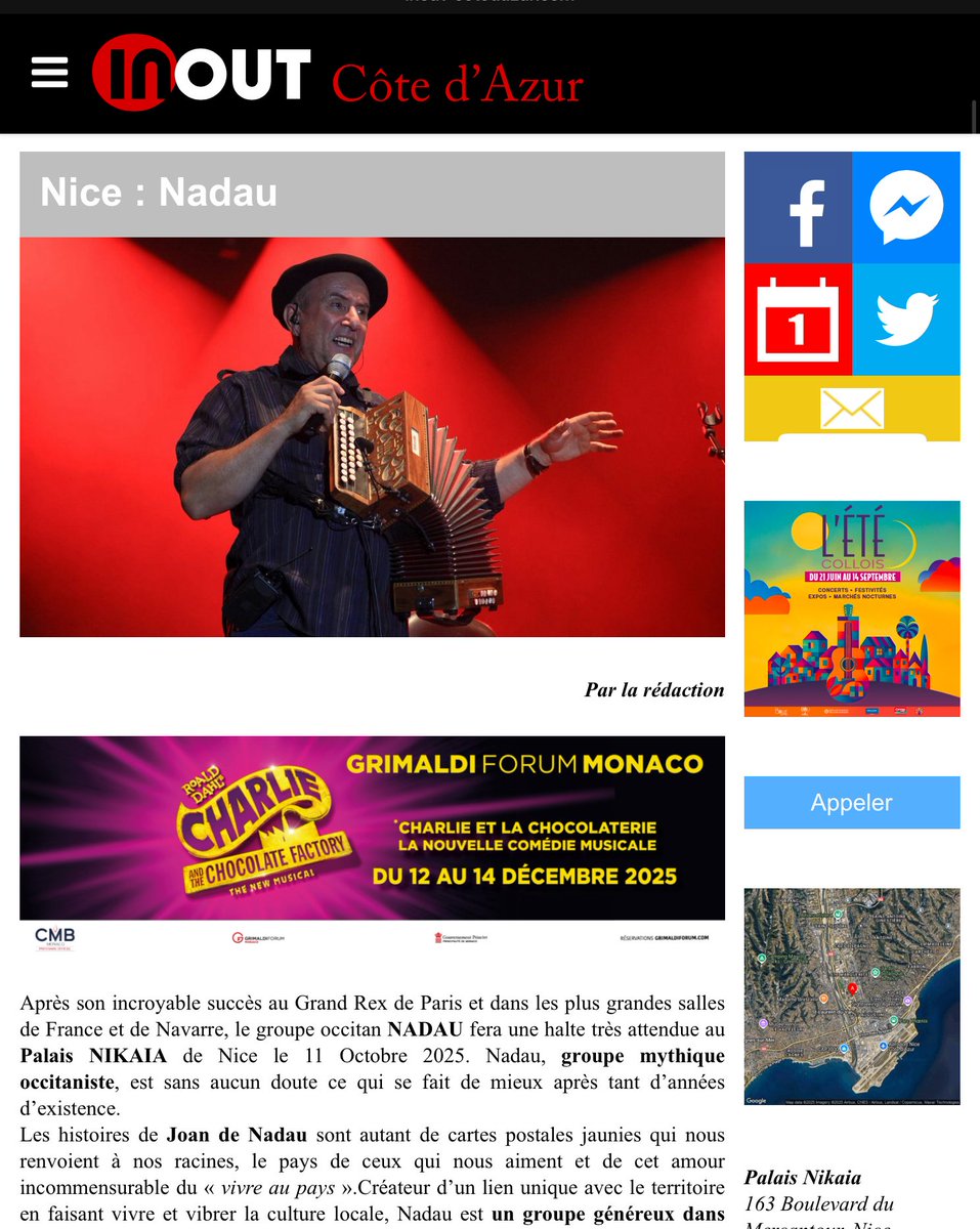 ICotedazur's tweet image. Dernière chance de gagner des places pour le concert de #Nadau @palaisnikaia #Nice inout-cotedazur.com/2025/10/05/nic…