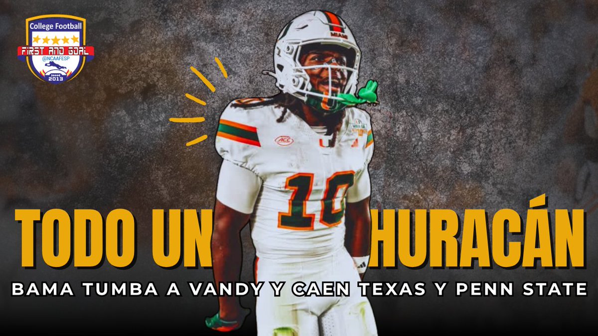 NUEVO VÍDEO: MIAMI METE MIEDO + BAMA SIGUE ASCENDIENDO + LA CAIDA DE TEXAS Y PENN STATE 💣

Tertulia sobre la espectacular WEEK 6 que vivimos y lo que nos espera en una WEEK 7 que pinta que estará a la altura. 👀

Con <a href="/joje_ff/">Jorge Flores</a>.

👉 youtu.be/IJUOnwZGj1c

(SE AGRADECE DIFUSIÓN)