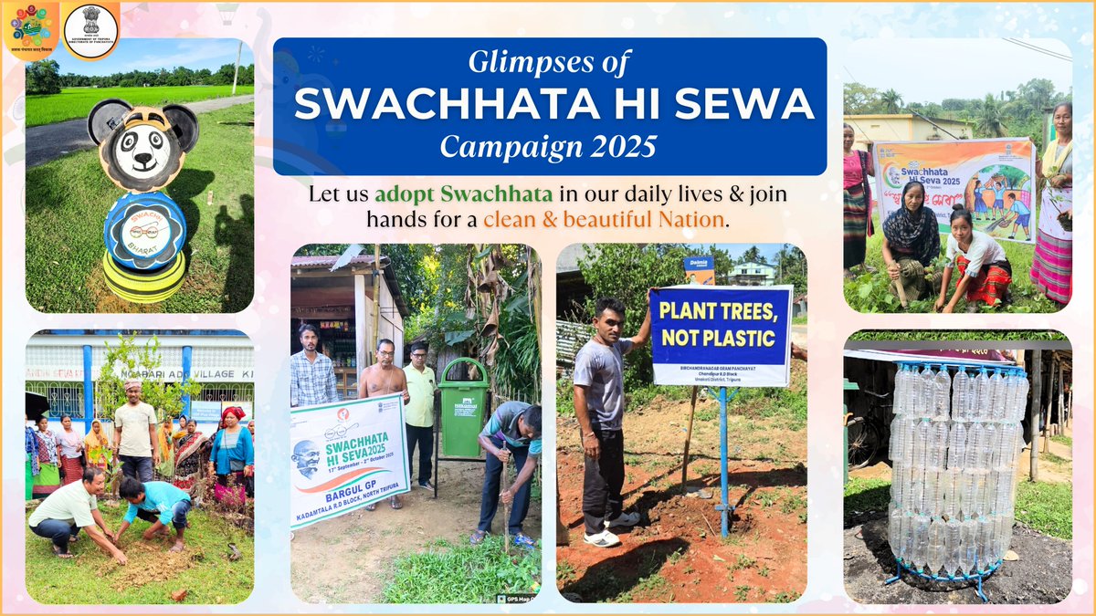 Glimpses of #Swachhata_Hi_Sewa Campaign 2025.
#Panchayat #Tripura