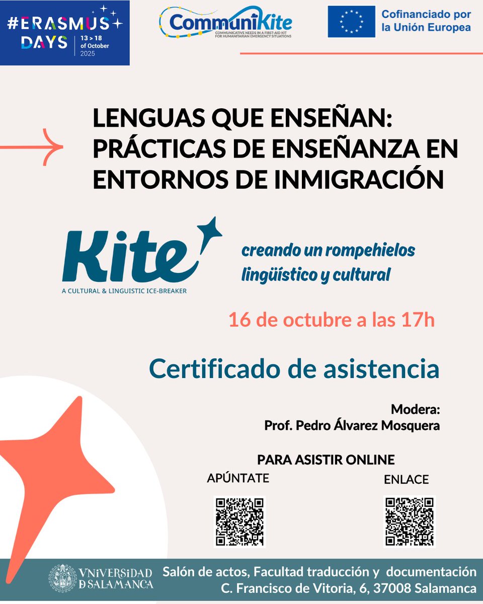 🗣️✨ Enseñar un idioma es también enseñar a entendernos y a compartir cultura 🌍

El encuentro “Lenguas que enseñan: prácticas de enseñanza en entornos de inmigración – KITE” te invita a reflexionar sobre los retos y oportunidades de la educación lingüística en contextos