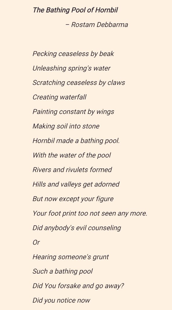 RostamDebbarma's tweet photo. The Bathing Pool of Hornbill
by Rostam Debbarma. https://t.co/Cs3ThgJVgg
