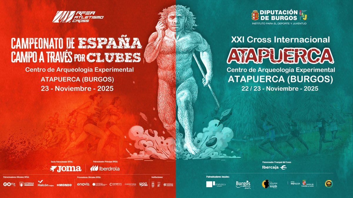 El XXI Cross Internacional de Atapuerca acogerá también el LX Campeonato de España de Campo a Través por Clubes

🗓️ 22 y 23 de noviembre.
📍 Centro de Arqueología Experimental de Atapuerca (Burgos),

<a href="/IDJBurgos/">Instituto Provincial para el Deporte y Juventud</a>  &amp; <a href="/atletismoRFEA/">atletismoRFEA</a>