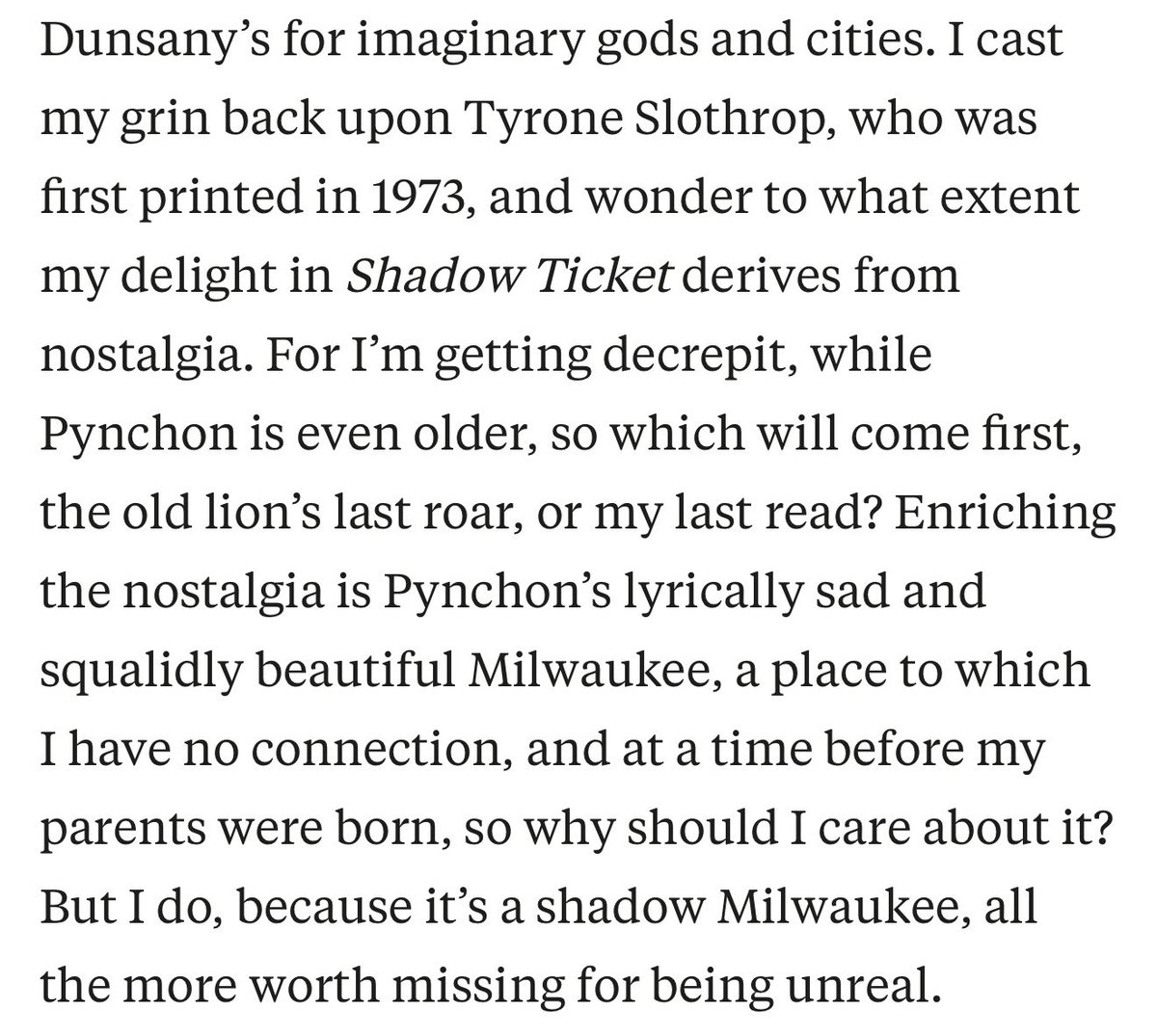 These Vollmann lines on the new Pynchon could put a lump in your throat if you’re not careful