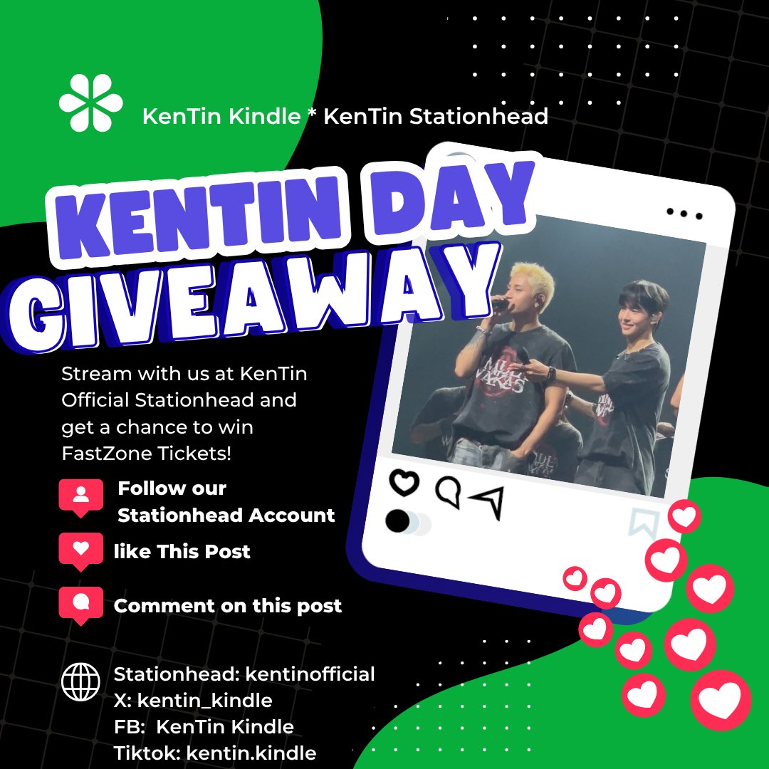 kentin_kindle's tweet photo. Happy #KENTIN Day 💚🖤

Get a chance to win #FastZone Tickets by following and streaming with us on our Stationhead account.

1. Make sure to follow our Stationhead account 🔗 https://t.co/1hgYRQ2H6Q
2. Reply proof of follow, streaming with us below this post https://t.co/RiwhPyIlCG