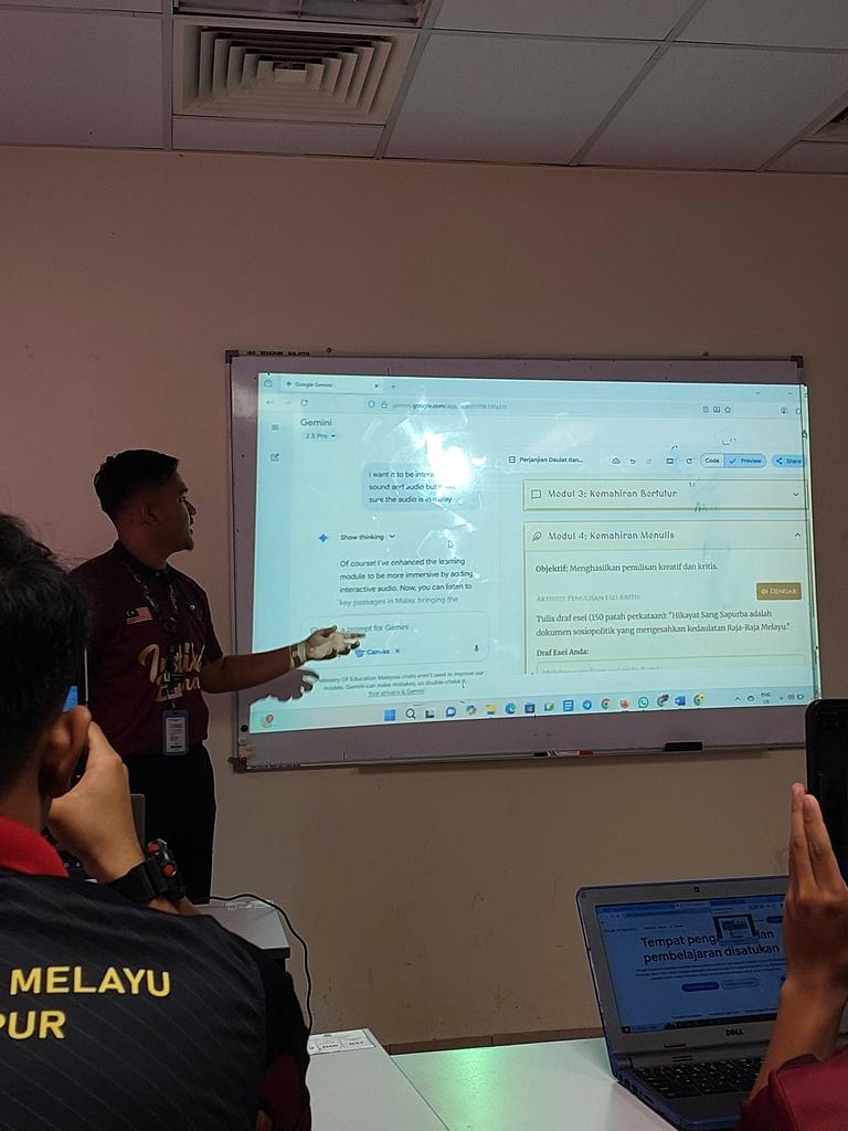 AmmarIpg2004's tweet photo. Dengan menggunakan Gemini Canvas, kita dapat menghasilkan website pembelajaran kendiri yang sangat menarik. Kita boleh memasukkan audio, visual dan penghargaan untuk menarik murid menjalani sesi pembelajaran kendiri.
#IPGKBMKontemporari
#WiraDigitalMadani https://t.co/yxq8b7bjxb
