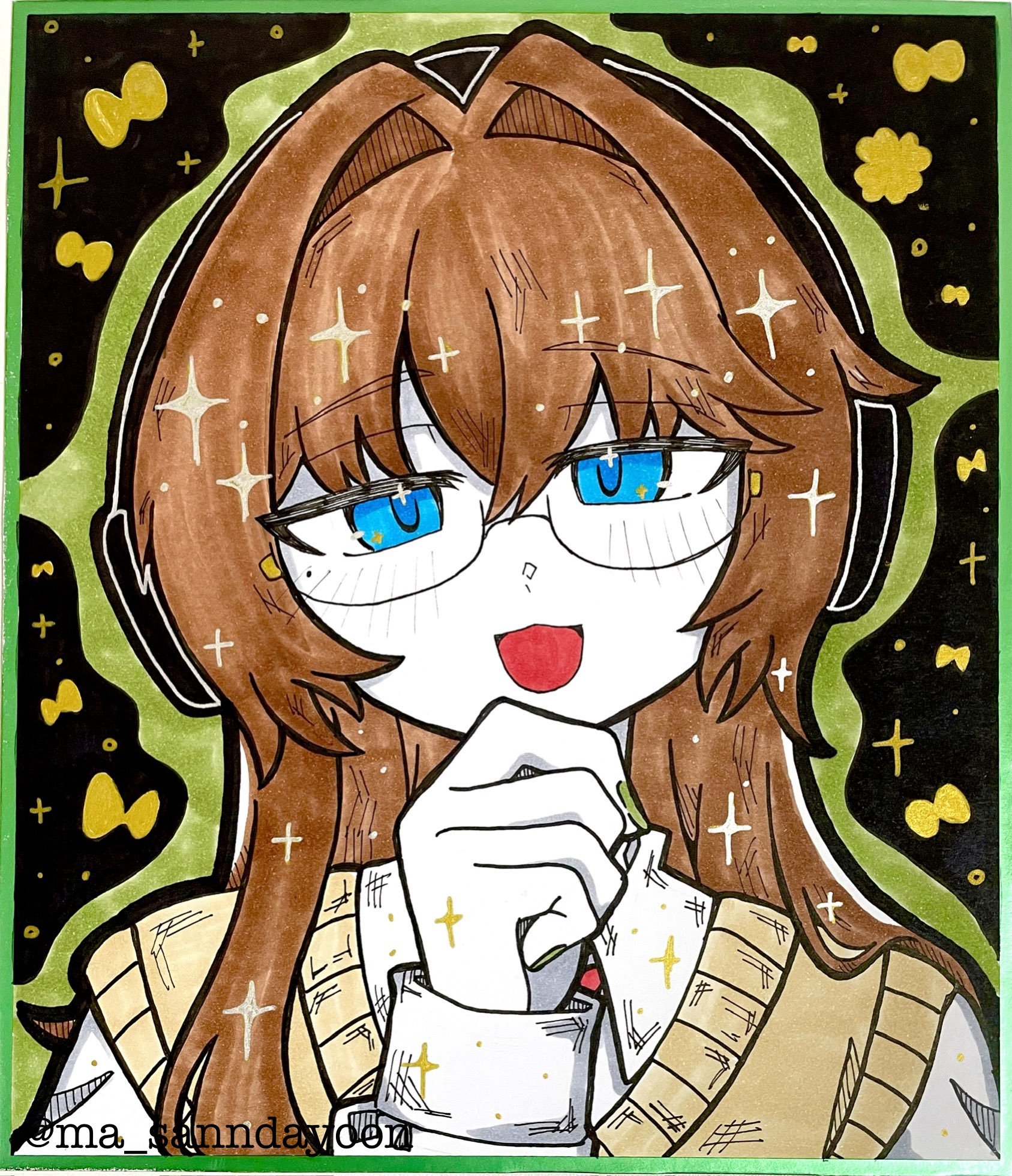 ま*め様 オリジナル手描きアナログイラスト 46 まーさん(𝙈𝙖-𝙨𝙖𝙣) on X: 
