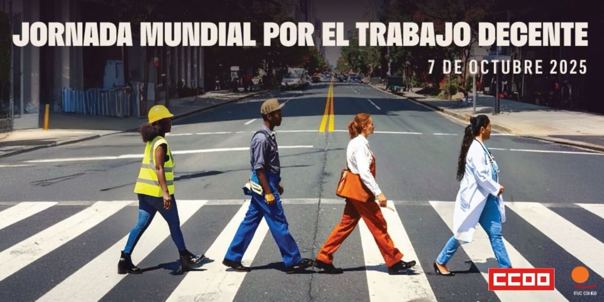 📢‼️Hoy es el Día Mundial por el Trabajo Decente.

✊Exigimos una democracia que coloque el trabajo decente en el centro, garantizando justicia social, igualdad y dignidad para todas las personas trabajadoras.

🫂 Por un mundo más humano y más justo.