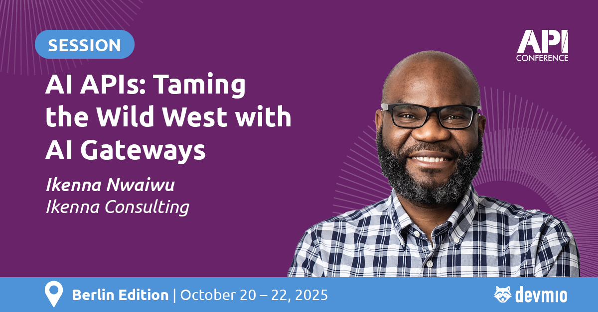 api_conference's tweet image. The AI API frontier is a Wild West — key sprawl, prompt injection &amp;amp; runaway costs!
At #APIconference, Ikenna Nwaiwu shows how AI Gateways can bring order, governance &amp;amp; security to your AI integrations.
👉 apiconference.net/berlin/program…

#AI #APISecurity #AIGovernance