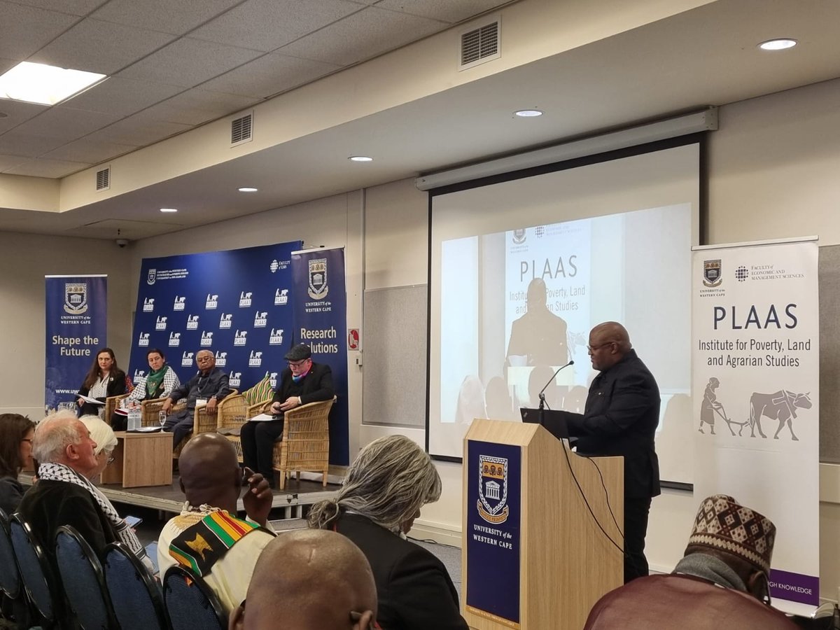 PLAASuwc's tweet photo. Day 1 opens with keynotes from SA Minister of Rural Development and Land Reform Mzwanele Nyhontso; Morgan Ody, @via_campesina General Coordinator; Professor @IssaShivji from the University of Dar es Salaam; with @RuthHallPLAAS as chair. Programme https://t.co/CJiMtvQYQS #PLAAS30 https://t.co/wryPE0Lngi