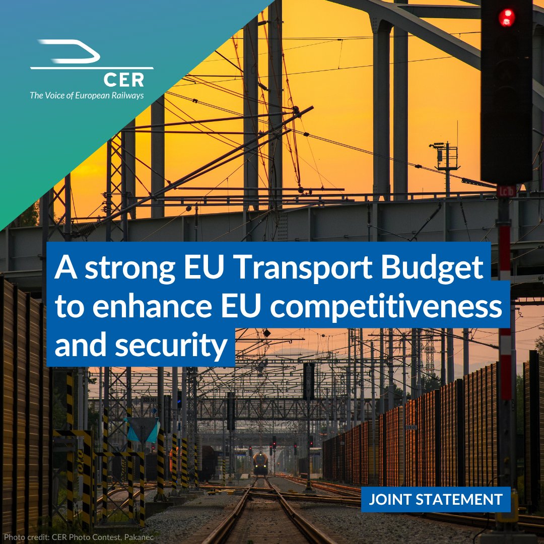 The next #ConnectingEurope Facility, an EU funding tool, must be strong enough to drive #EUTransport infrastructure funding and enhance EU competitiveness and security.

Read the joint statement from Europe’s railway sector📝cer.be/cer-positions/…