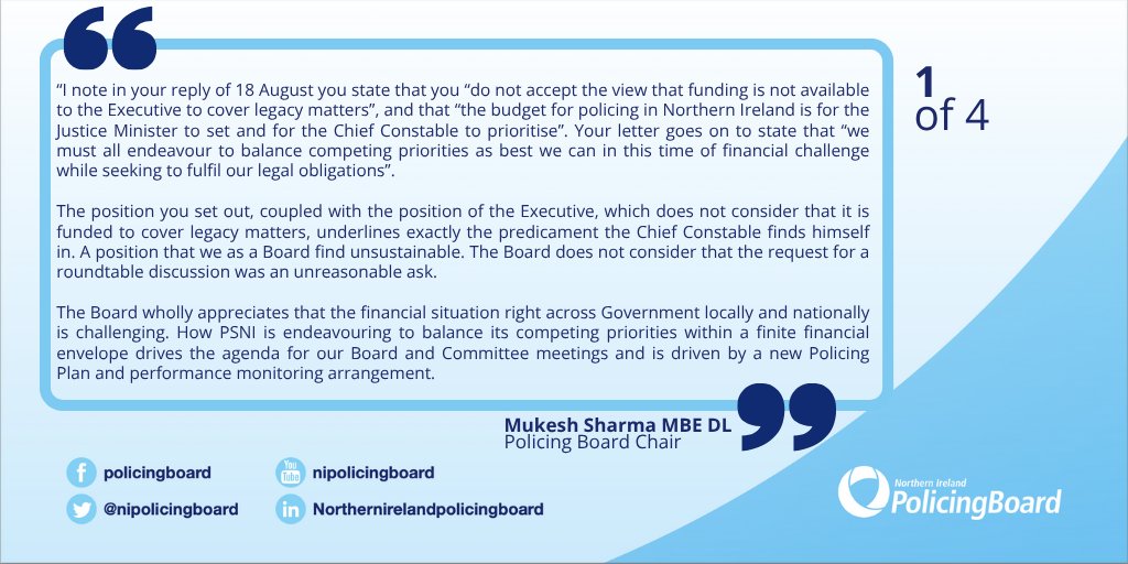 NIPolicingBoard's tweet image. Board urges Secretary of State to meet on legacy funding issues. Read the statement here: nipolicingboard.org.uk/news-centre/se…