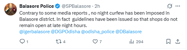 NEWS7Odia's tweet photo. #ବାଲେଶ୍ବରରେ_କର୍ଫ୍ୟୁ_ଖବର_ମିଛ
-ବାଲେଶ୍ୱରରେ କର୍ଫ୍ୟୁ ଖବର ମିଛ
-ଏନେଇ ଏକ୍ସରେ ସୂଚନା ଦେଲେ ବାଲେଶ୍ୱର ଏସ୍ପି
-କେବଳ ବିଳମ୍ବିତ ରାତି ପର୍ଯ୍ୟନ୍ତ ଦୋକାନ ନଖୋଲିବାକୁ ନିର୍ଦ୍ଦେଶ ରହିଛି
#BalasoreCurfew #BalasoreSP #PrameyaNews7 https://t.co/OIYplKmlEj