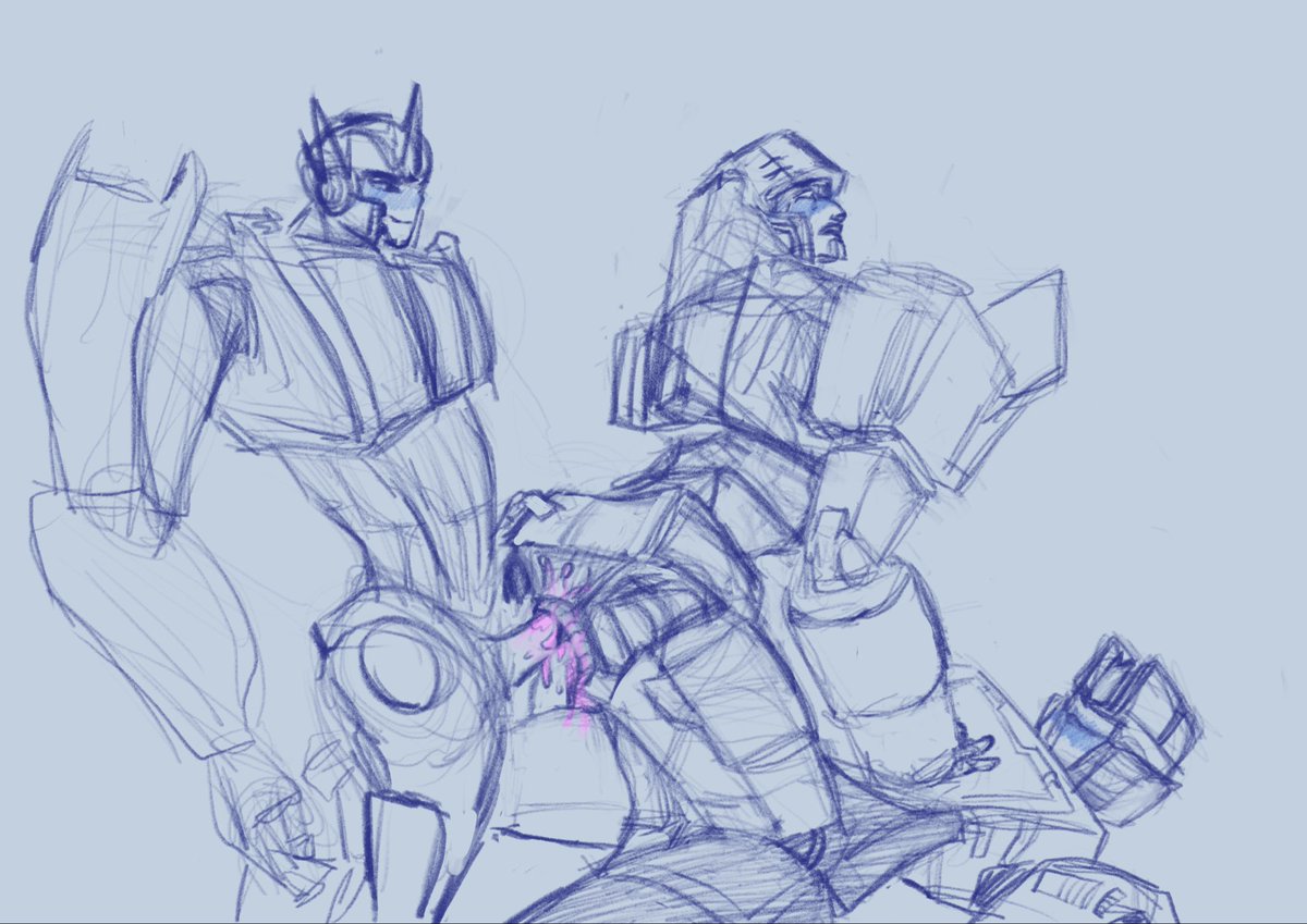 hourglassaft's tweet photo. #tfkinktober2025 day 4: threesome
drew some inspiration from a spaceliquid fic (turn of a switch)
#opmeg #soundmeg ?? what even is this pairing name.. opmegsound??? and YES it’s tfp op in an idw world https://t.co/b6IKjp2hpd