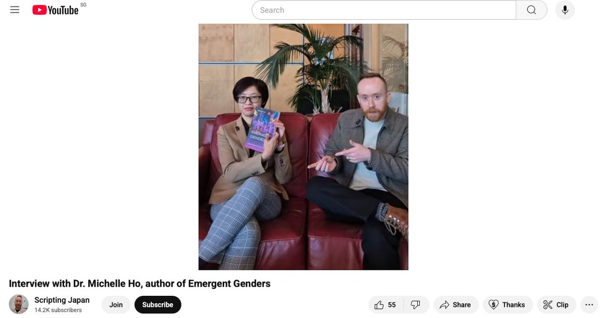 michellehsho's tweet image. ✨It looks like I am on YouTube, doing an interview for my new book #EmergentGenders @DukePress🏳️‍⚧️

Thanks to @ScriptingJapan for initiating this impromptu chat last week🦘

🔗 youtu.be/dHi4TboVi_4?si…
Get your copy today ↘️ dukeupress.edu/emergent-gende…
🏷️ 30% off with code E25MHSHO