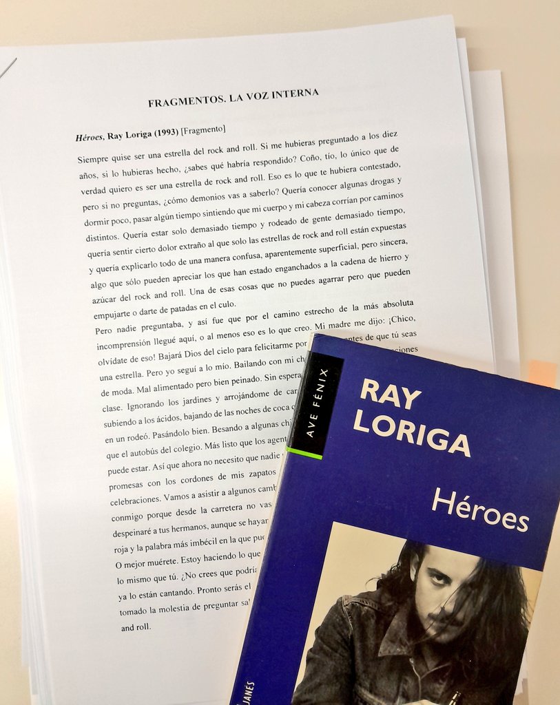 Hoy en clase de literatura trabajaremos la voz interna con Ray Loriga, Joyce y Rigoberta Bandini.

Deseando ver qué saldrá 🙌