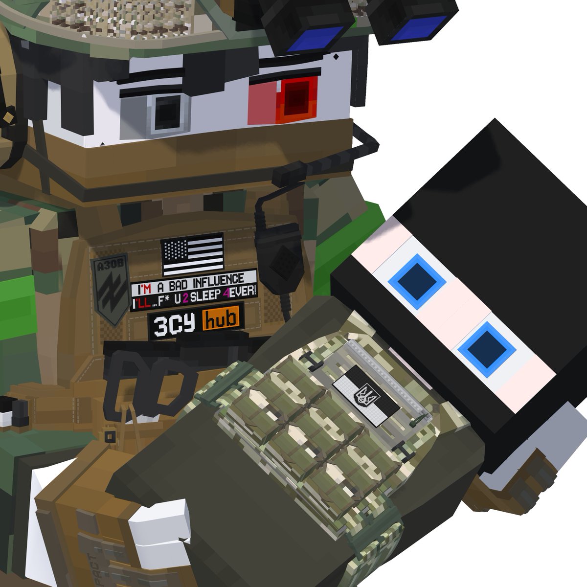 Barcode_Minbo's tweet image. M-Tac MM-14 Plate Carrier (Wip) 
#Minecraft #mineimator #modelbench