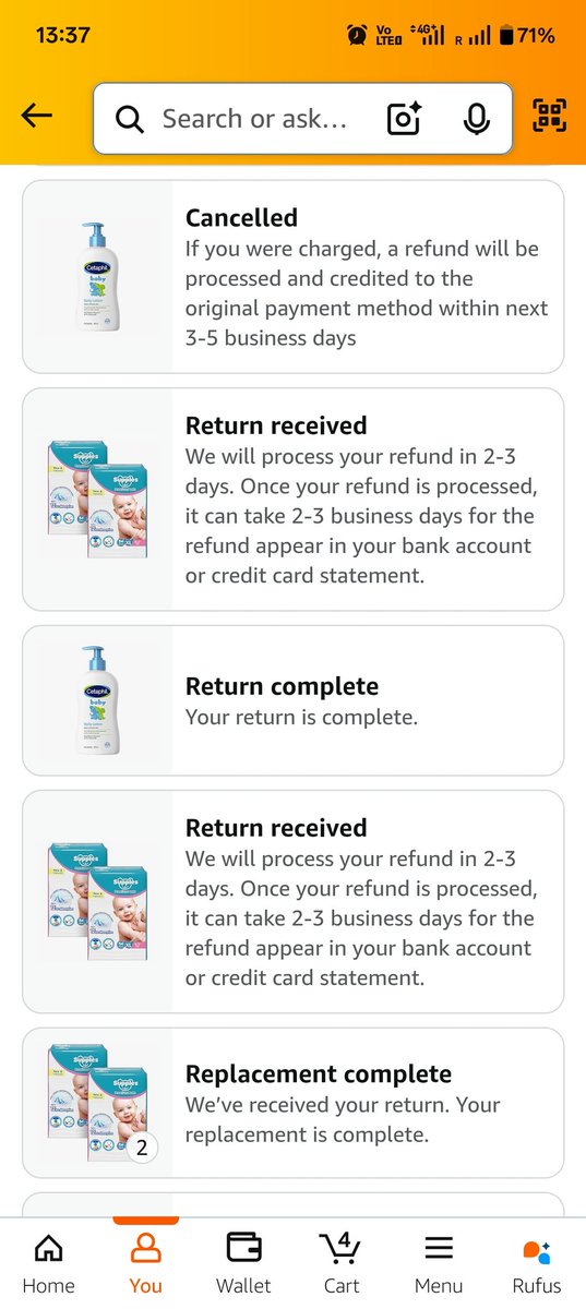 aneesh_lata's tweet photo. @amazonIN Extremely disappointed with your delivery services. Despite lodging multiple complaints, there has been no resolution. Since all deliveries were cancelled and refunds received, this post is only to urge you to improve your services and take customer complaints seriously https://t.co/mEUVwXtnI0
