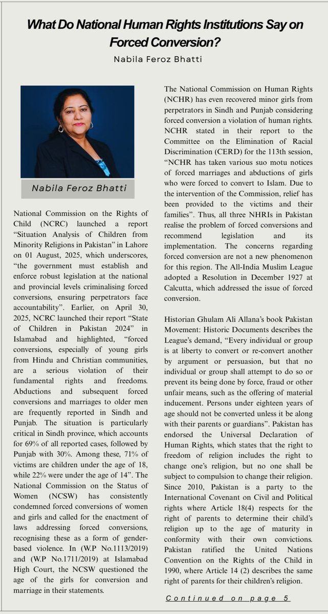 NabilaFBhatti's tweet photo. My op-ed in the CNA, UK!
I described in it the viewpoint & data of @NCRC_Pakistan @ncswpk and @nchrofficial to #End Forced Conversions #OutlawForcedConversions https://t.co/myOhA8yTUb