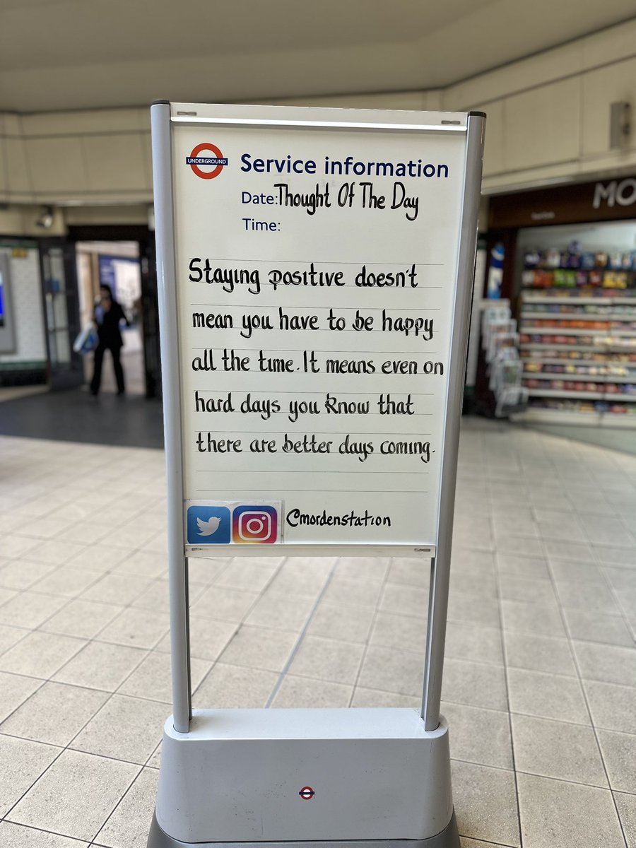 Tuesday 7th October 2025 Thought Of The Day From Morden Underground Station