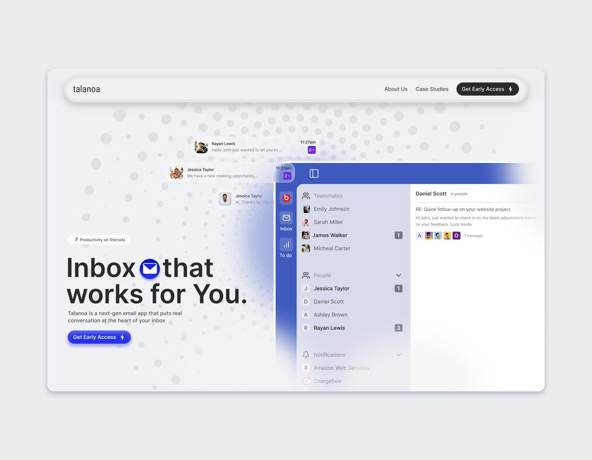 Hey_biyi's tweet photo. A simple Email app Landing page
What do you think?

#dailyui #buildinginpublic https://t.co/zTrwRhZfbJ