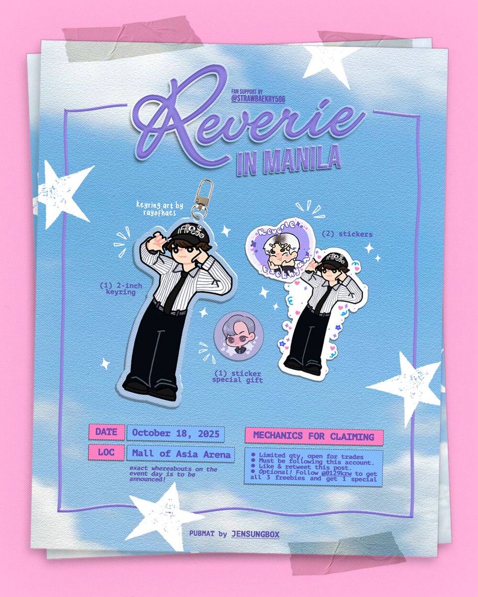 strawbaekry506's tweet photo. ˚₊‧꒰ა reverie in manila ᵎᵎ ໒꒱ ‧₊˚ 
fansupport by @strawbaekry506 ☁️

🩰 show proof on d-day
💌 dm for trades
💖 follow @0129krw to get all 3 freebies + 1 special gift (optional)

#REVERIEinMANILA #BAEKHYUNinManila https://t.co/0i2vgm8koZ