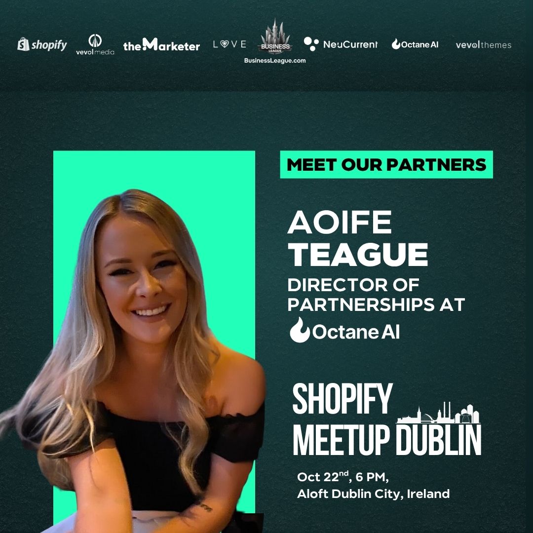 Happy to share that Aoife Teague from OctaneAI will join our panel at Shopify Meetup Dublin 2025! ✨

 OctaneAI helps 4,000+ Shopify merchants boost sales, AOV &amp; customer happiness with AI-powered quiz funnels. 🚀

🎟️ Don’t miss it: shopifymeetupdublin.eventbrite.ie