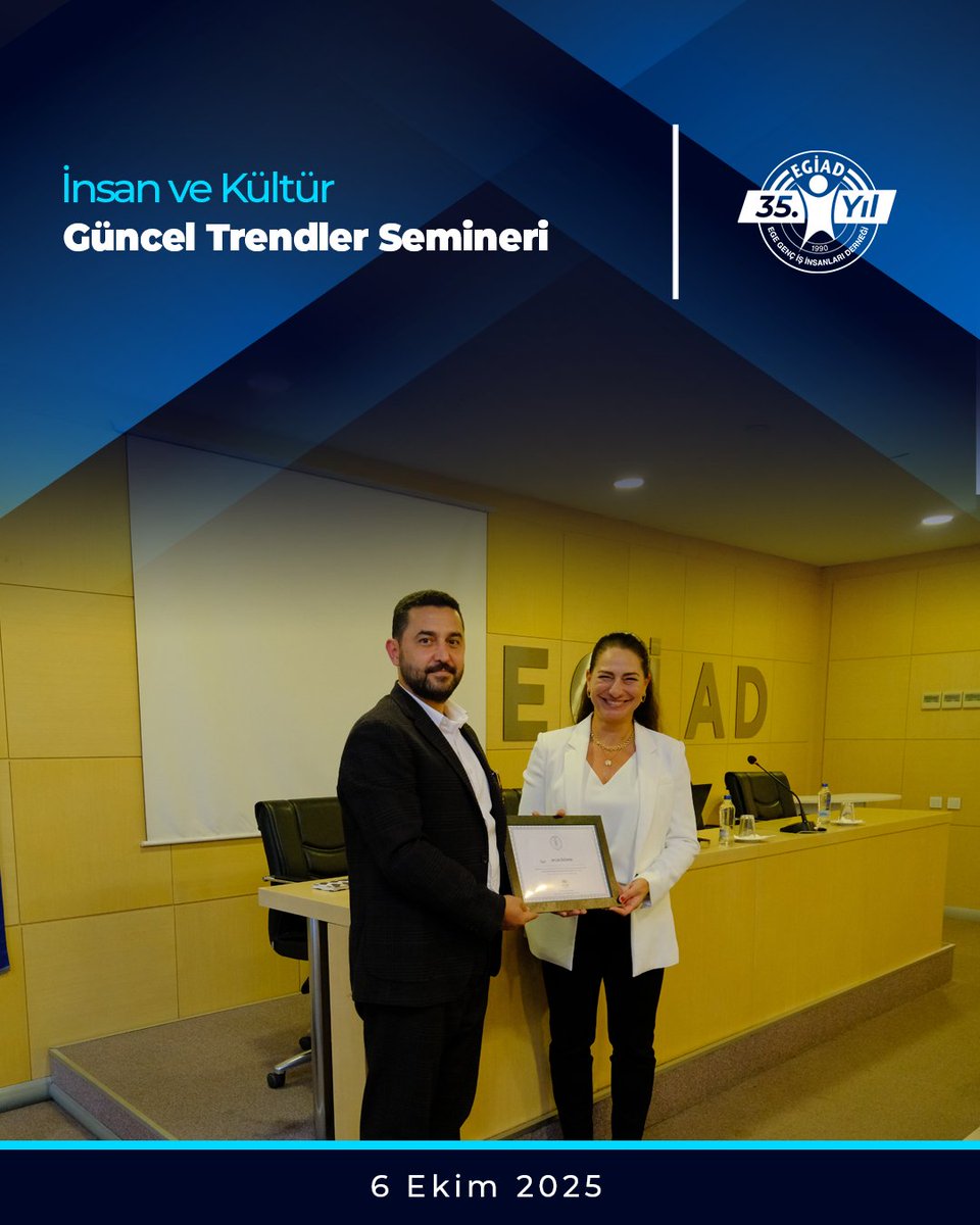 “İnsan ve Kültür: Güncel Trendler” başlıklı seminer, Flama İnsan Kaynakları ve Yönetim Danışmanlığı Kurucusu Aylin Özizmir’in katılımıyla EGİAD Dernek Merkezi’nde düzenlendi.