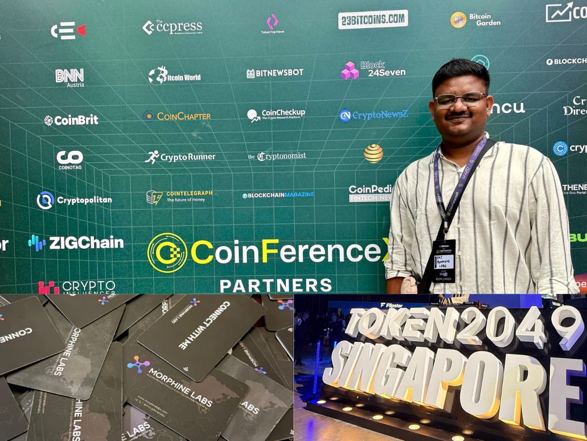 rajdotcc's tweet image. Token2049 Singapore wrap 🇸🇬

-&amp;gt; Met over 45+ new people 
-&amp;gt; Shared the @morphinelabs vision with some incredible teams
-&amp;gt; Side events&amp;gt;&amp;gt;&amp;gt;&amp;gt;
-&amp;gt; #SuiFest [@pivyme was one of the best project], @CoinferenceX  &amp;amp; @SuperConnectxyz were next level
-&amp;gt; The Best Event was overhyped
-&amp;gt; CT…