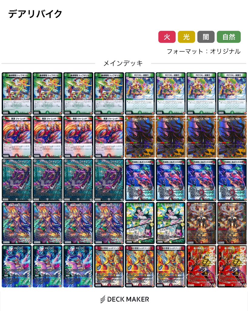 最新型 ナルガロッチ入り デアリバイク レッドゾーン デッキ 同時多発的にナルガロッチ入りがバレてきているので俺も公開。 先週の