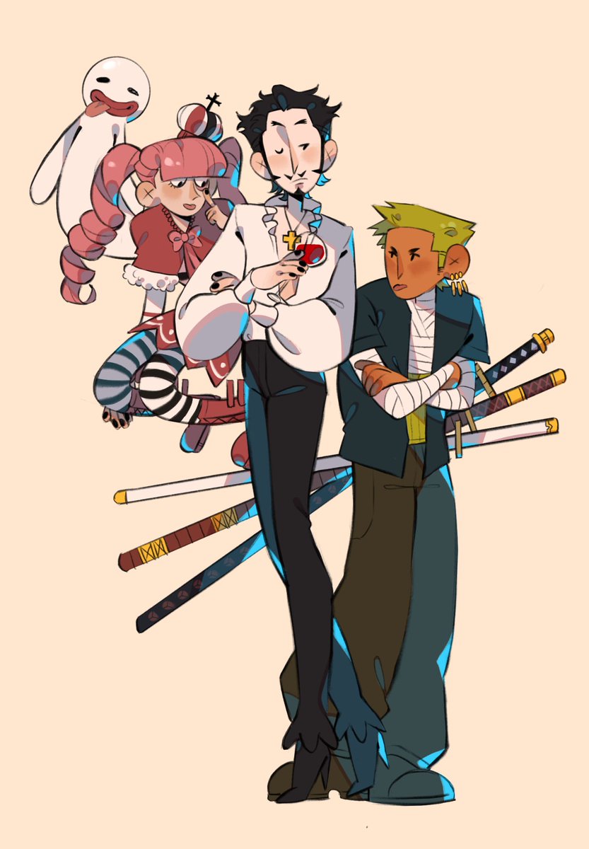 TamashiArts's tweet image. The goth fam!!! #mihawk #zoro #perona