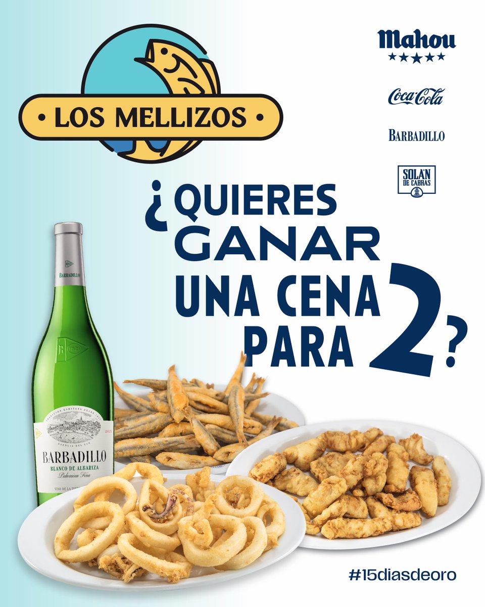 TWITTER
#Sorteo #15diasdeoro. ¿Quieres ganar un almuerzo o cena para 2 en #losmellizos ? Para participar solo tendrás que seguirnos @Mellizosgrupo y darle RT a este Tweet. Publicaremos al ganador/a el 27 de octubre. ¡Suerte a todos! Canjeable del 3 al 16 de noviembre 2025.