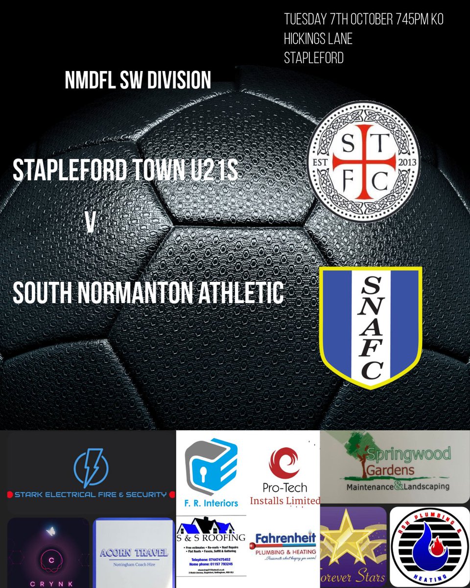 The boys are back in action tonight ,as we welcome South Normanton to Hickings Lane £3 and £1 under 16s🔴⚫🔴