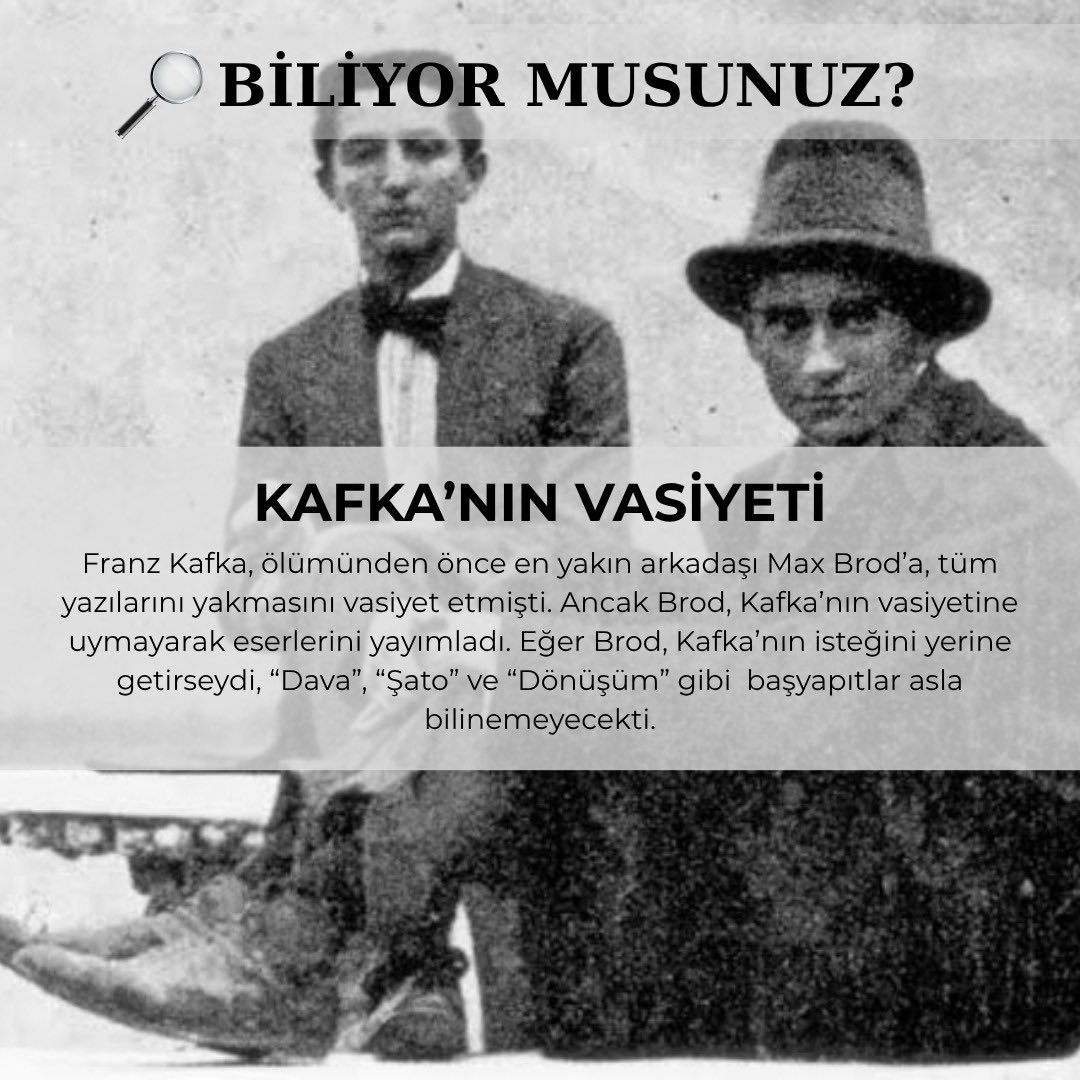 🔎 BİLİYOR MUSUNUZ?

#maxbrod #franzkafka #davaromanı #şato #tarihinbilinmeyenleri #istanbul #eminönü #kütüphane #başyapıt #eserler #romanlar #hikayeler #ödül #edebi #edebiyat #yazar #bilgi #tarihi #kitapsevdası #eskibilgiler #öğren #veritabanı #library #book