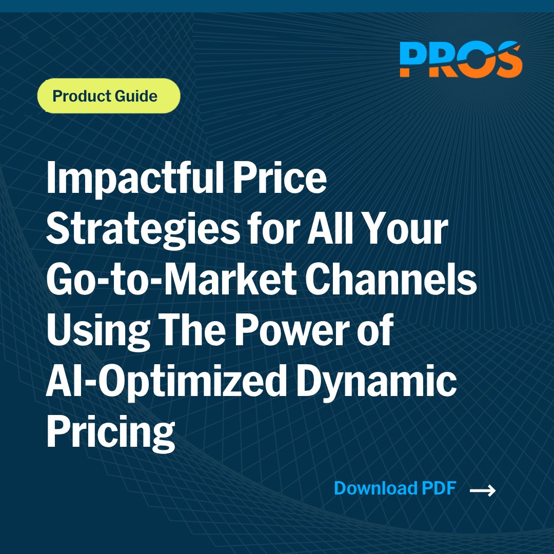 Discover how PROS Smart Price Optimization &amp; Management simplifies pricing strategies with the power of AI.

✨ Deliver profitable prices, automate workflows, and thrive in an omnichannel world.

Download the Product Guide Now: ms.spr.ly/6010sLVRg