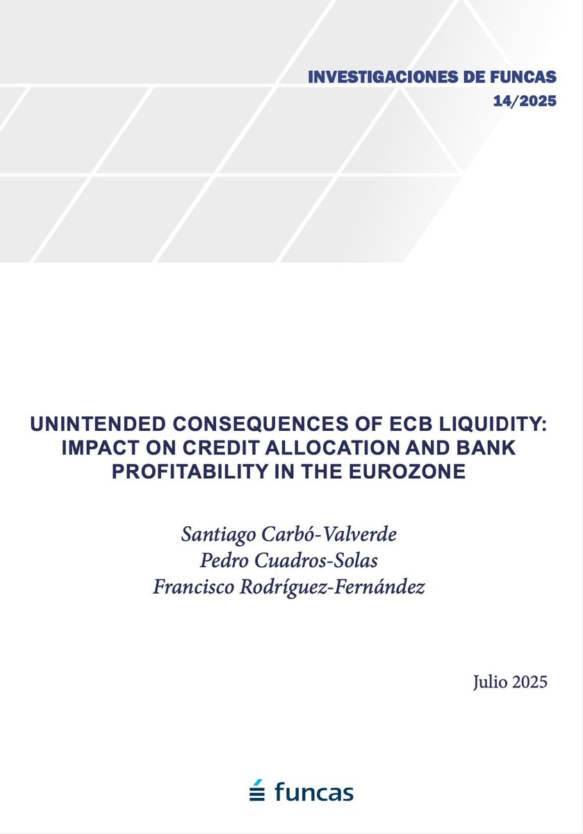 Funcas (@funcases) on Twitter photo PUBLICACIÓN | 'Unintended consequences of ECB liquidity. Impact on credit allocation and bank profitability in the Eurozone'. Por <a href="/scarboval/">Santiago Carbó</a>, <a href="/pjesuscs/">Pedro J</a> y <a href="/franrodfer/">Francisco Rodriguez</a>
Descarga y lee: funcas.es/wp-content/upl… PUBLICACIÓN | 'Unintended consequences of ECB liquidity. Impact on credit allocation and bank profitability in the Eurozone'. Por <a href="/scarboval/">Santiago Carbó</a>, <a href="/pjesuscs/">Pedro J</a> y <a href="/franrodfer/">Francisco Rodriguez</a>
Descarga y lee: funcas.es/wp-content/upl…