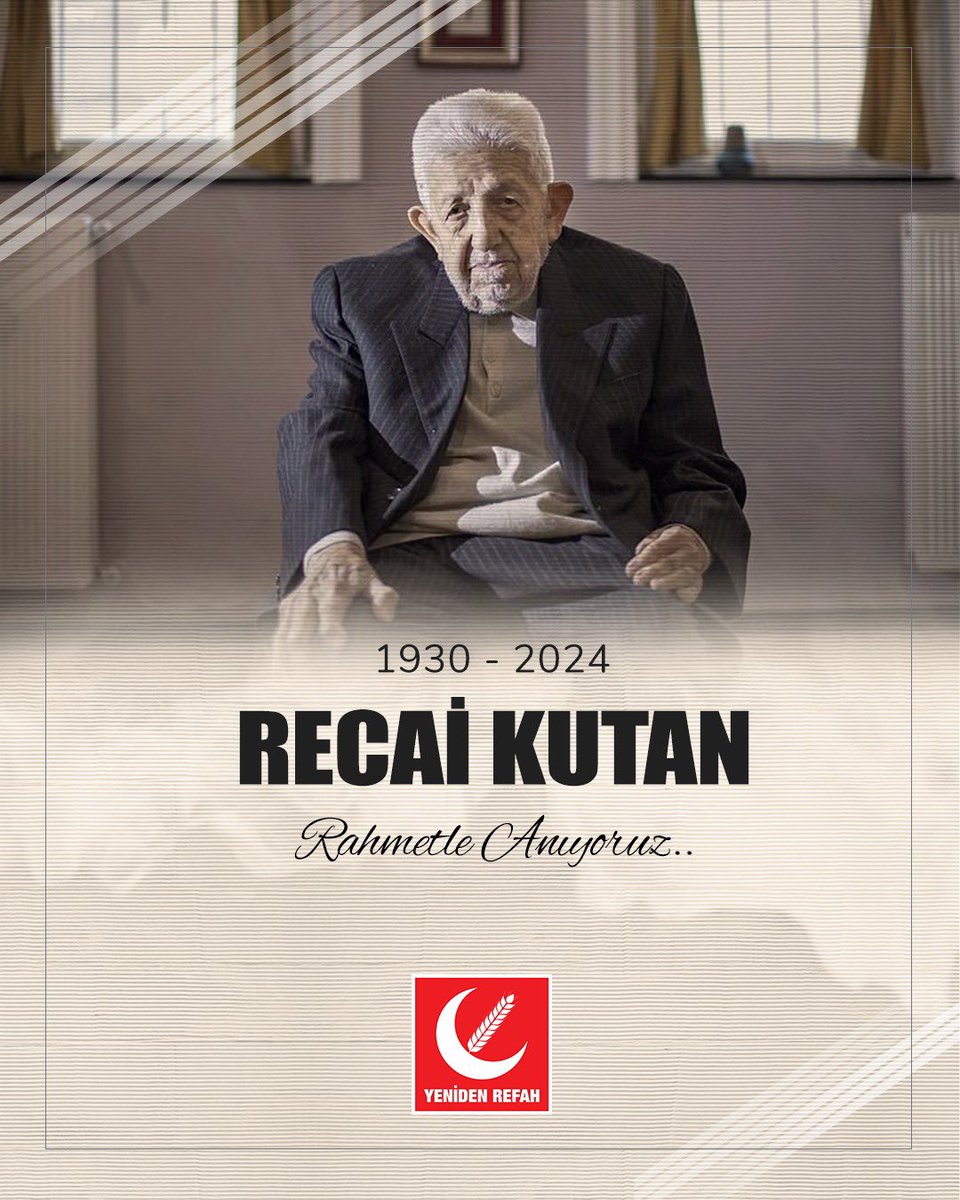 Milli Görüş davasının öncülerinden, kıymetli devlet ve dava insanı Recai Kutan’ı vefatının yıl dönümünde rahmet, minnet ve dualarla yâd ediyoruz.