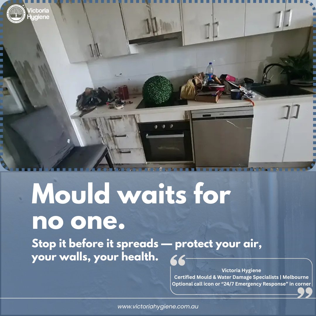 Mould &amp; water damage don’t just hurt your home, they threaten your health. What seems minor could be spreading deep inside your walls.

Victoria Hygiene’s certified experts detect, remove &amp; restore — 24/7.

#VictoriaHygiene #MouldRemoval #WaterDamage #MelbourneHomes #BreatheEasy