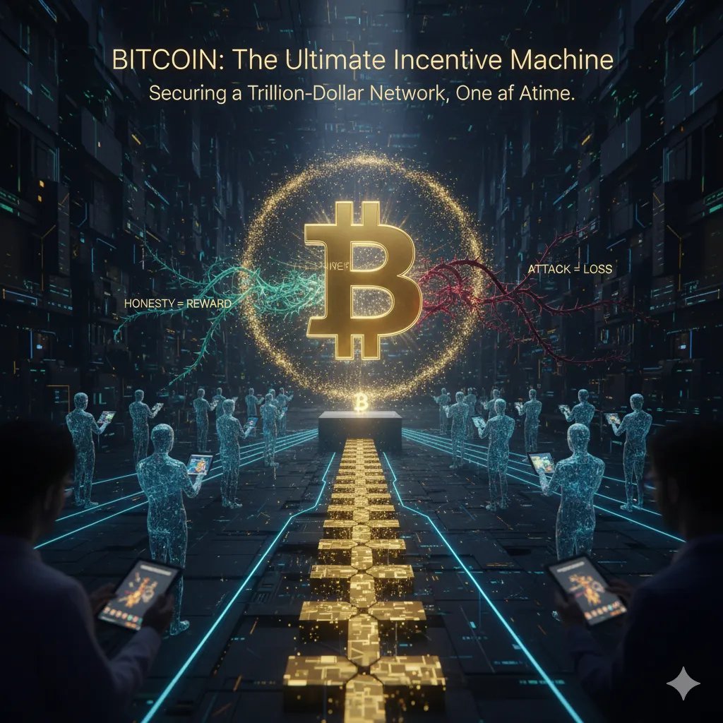 icodezjb's tweet image. (1/4) How do you get thousands of anonymous strangers, with no central coordinator or basis for trust, to collaboratively secure a trillion-dollar network?
If you rely on their altruism, the system will collapse on day one.
What you need is the largest and most successful…