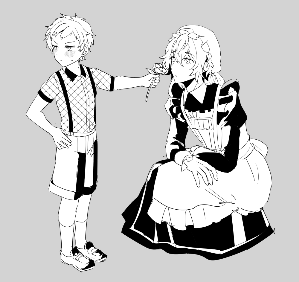 segawaseki's tweet photo. 坊ちゃんとメイド（アシュグレ） https://t.co/IQD1G7zSFZ