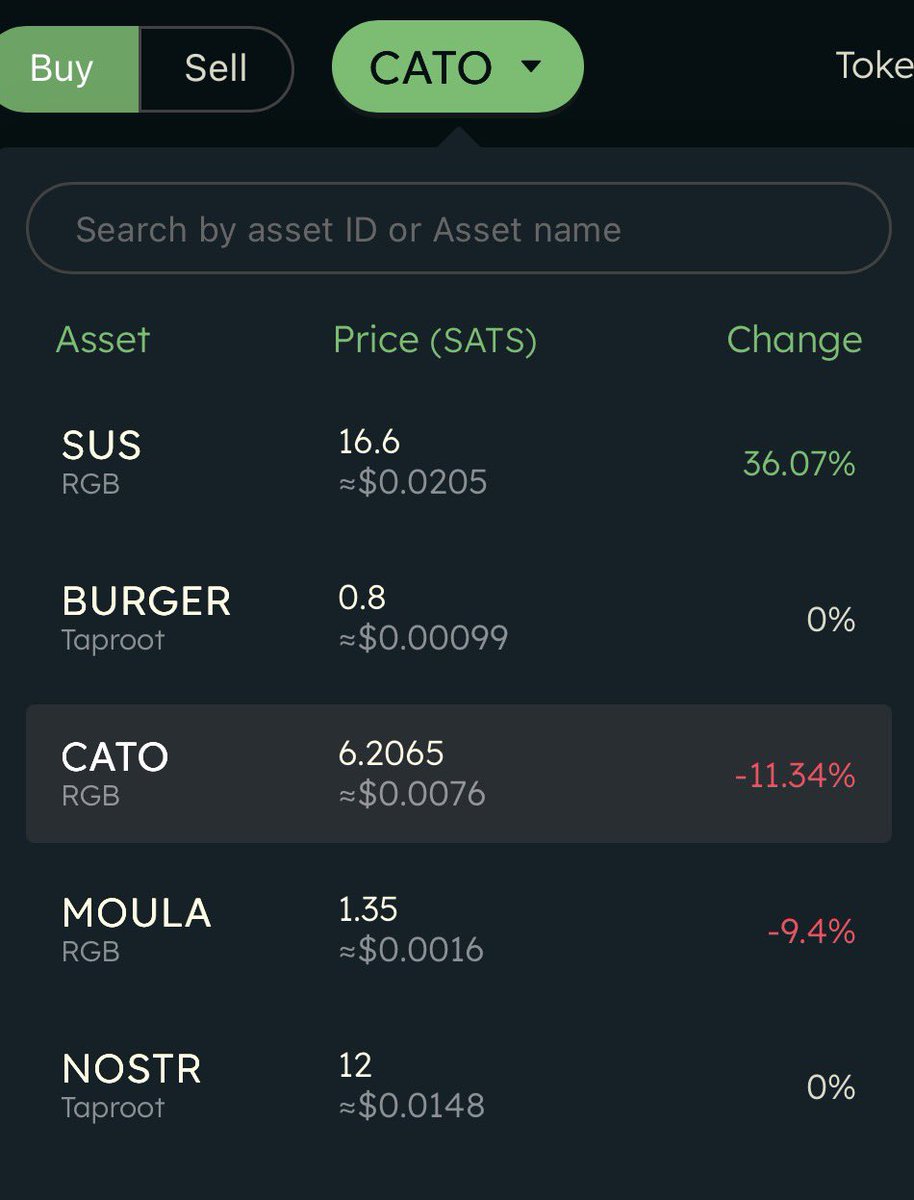 swisscryptocat's tweet image. Snapshot 📸 :
CATO -11% at ~6.2 sats.
Early #RGB is noisy; builders keep shipping.
If you missed the airdrop, this looks like an on-ramp, not an exit. ⚡️
#CATO #LNFI