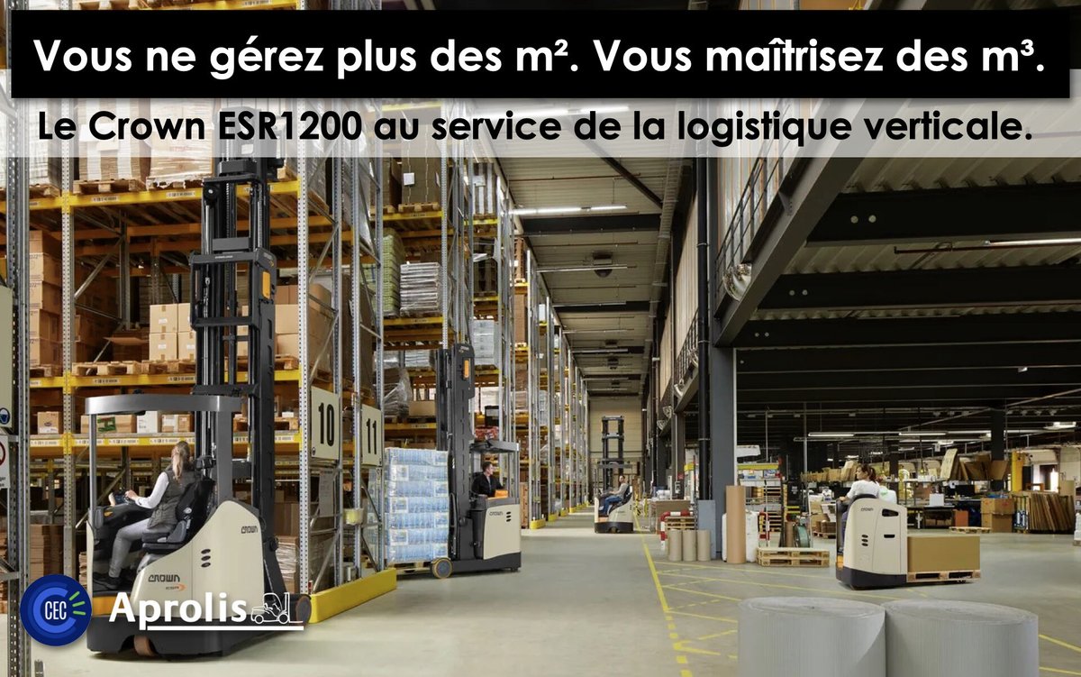 AprolisLocation's tweet photo. 🚀 Optimisez chaque m³ de votre entrepôt avec le chariot ESR1200 de Crown Lift Trucks !
📦 Plus haut, plus vite, plus sûr : la logistique devient stratégique.
 📌 Plus d'info https://t.co/VompvJrNPO https://t.co/yI54xLOEa0