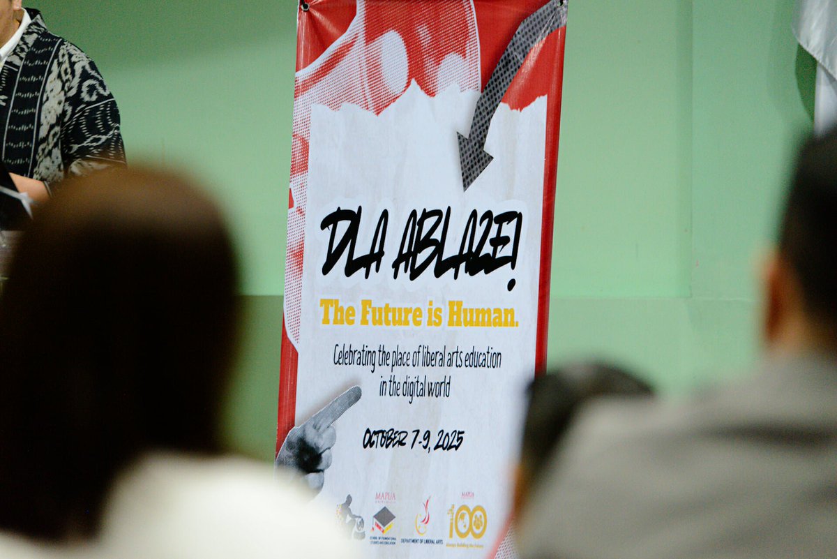 mapuarc's tweet photo. ICYMI | The first day of DLA Ablaze 2025: The Future is Human kicked off today, October 7, at the Seminar Room, marking the official start of DLA Week and setting the tone for a meaningful week ahead. 🌐✨

#MapuaRC https://t.co/Kh7Se49sXa