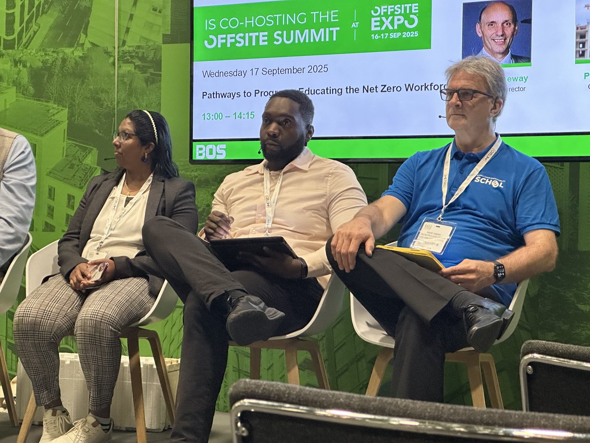 StudioApply's tweet photo. In the last few weeks, the APPLY team have had the opportunity to attend some industry shows.
Offsite Expo. When Mayowa Aganna, Interim Design Manager joined a BUILDOFFSITE panel session "Pathways to progress"
#Applystructure
#Applydfma
#NetZero
#Buildoffsite
#STA
#MMC https://t.co/EOR7GZ5QGz