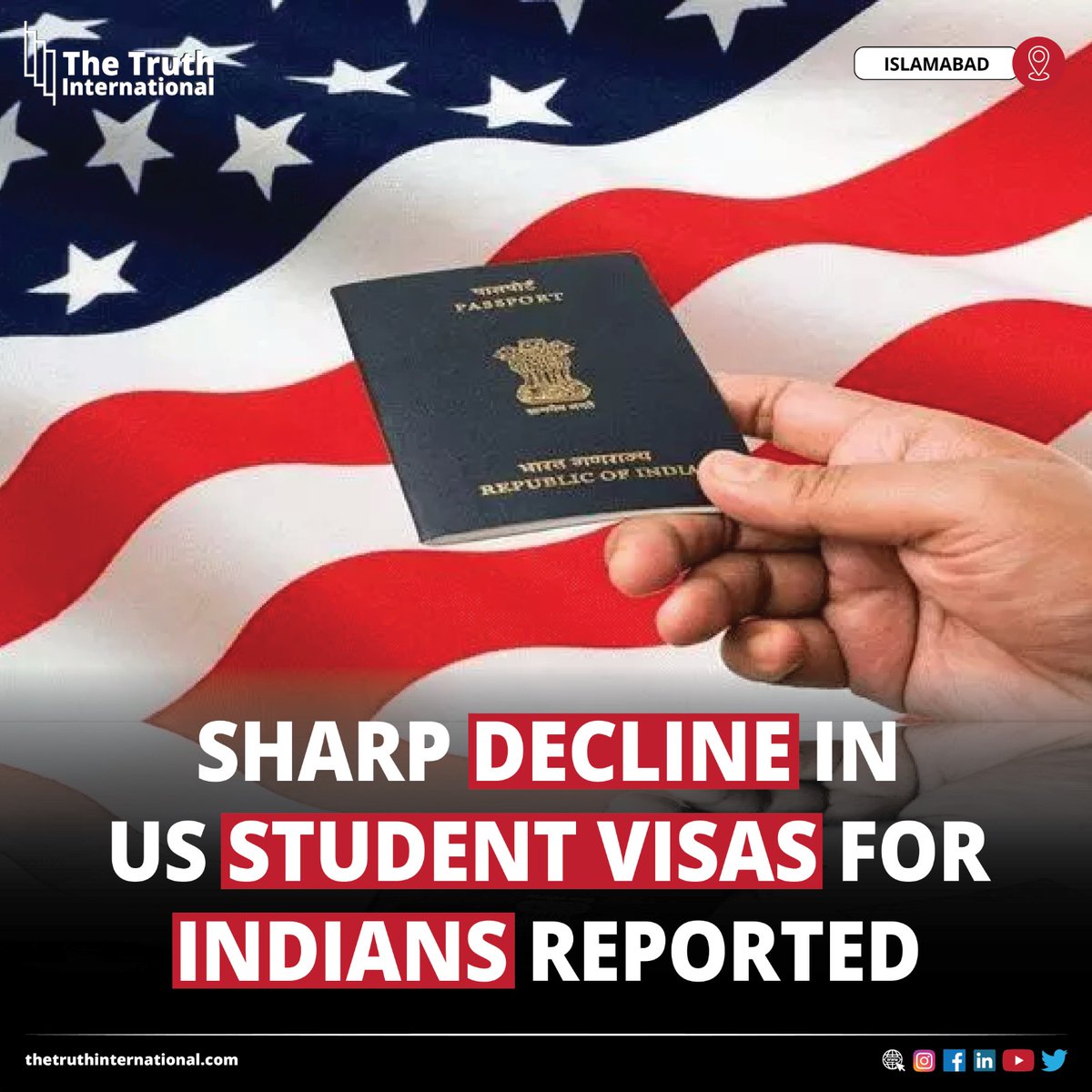 ttimagazine's tweet image. Sharp Decline in US Student Visas for Indians Reported

FOR FULL STORY:  thetruthinternational.com/sharp-decline-…

#TopTrending #Sharp #Decline #US #Student #Visas #Indians #Reported #Islamabad #TTI