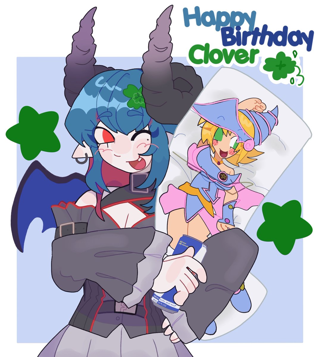 SenpaiClover's tweet photo. My biggest thanks to @KingDiavolo_56_ for commissioning my inconsistent streaming ass some birthday artwork for the other day!!!

I have the best simps, even when I have been MIA for like 5 months 😅❤️🎂🎉 https://t.co/KRrlI5PPc6