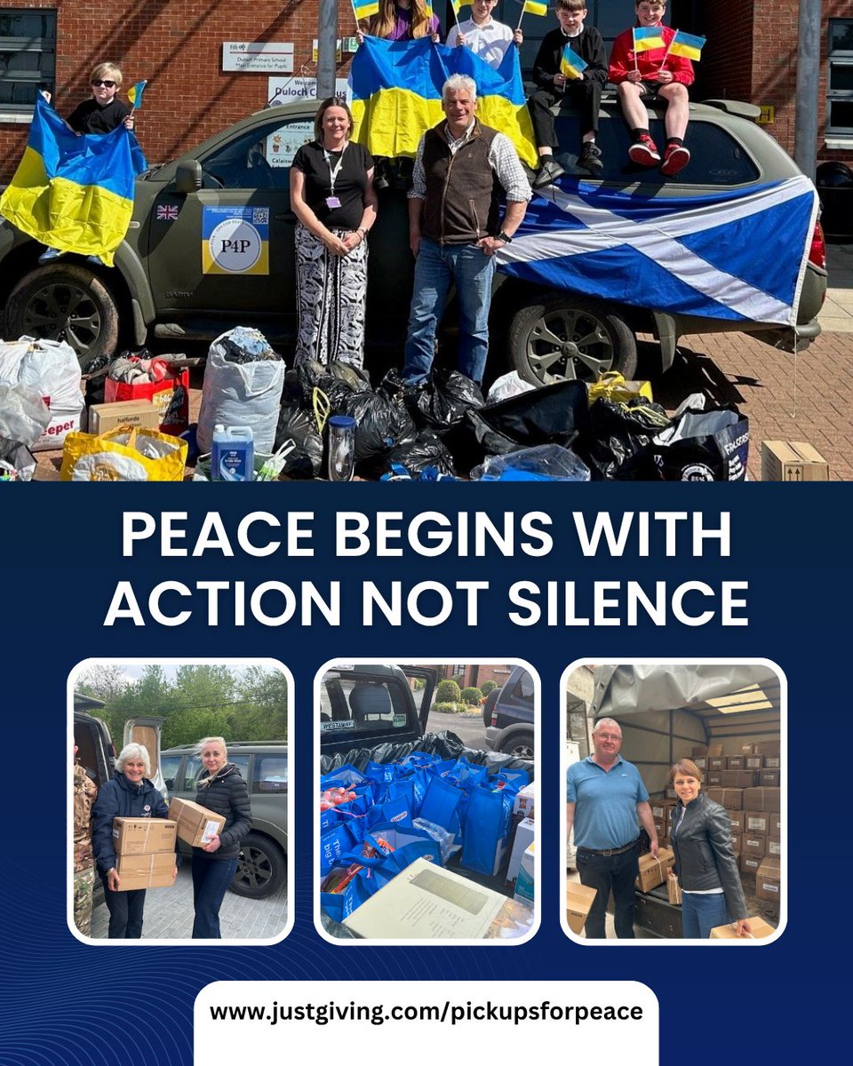 Peace begins with action, not silence.

Together, our voices, our vehicles and our generosity make history.

Your voice keeps #Ukraine visible.
Your support keeps aid moving.
Your compassion keeps hope alive.

justgiving.com/pickupsforpeace