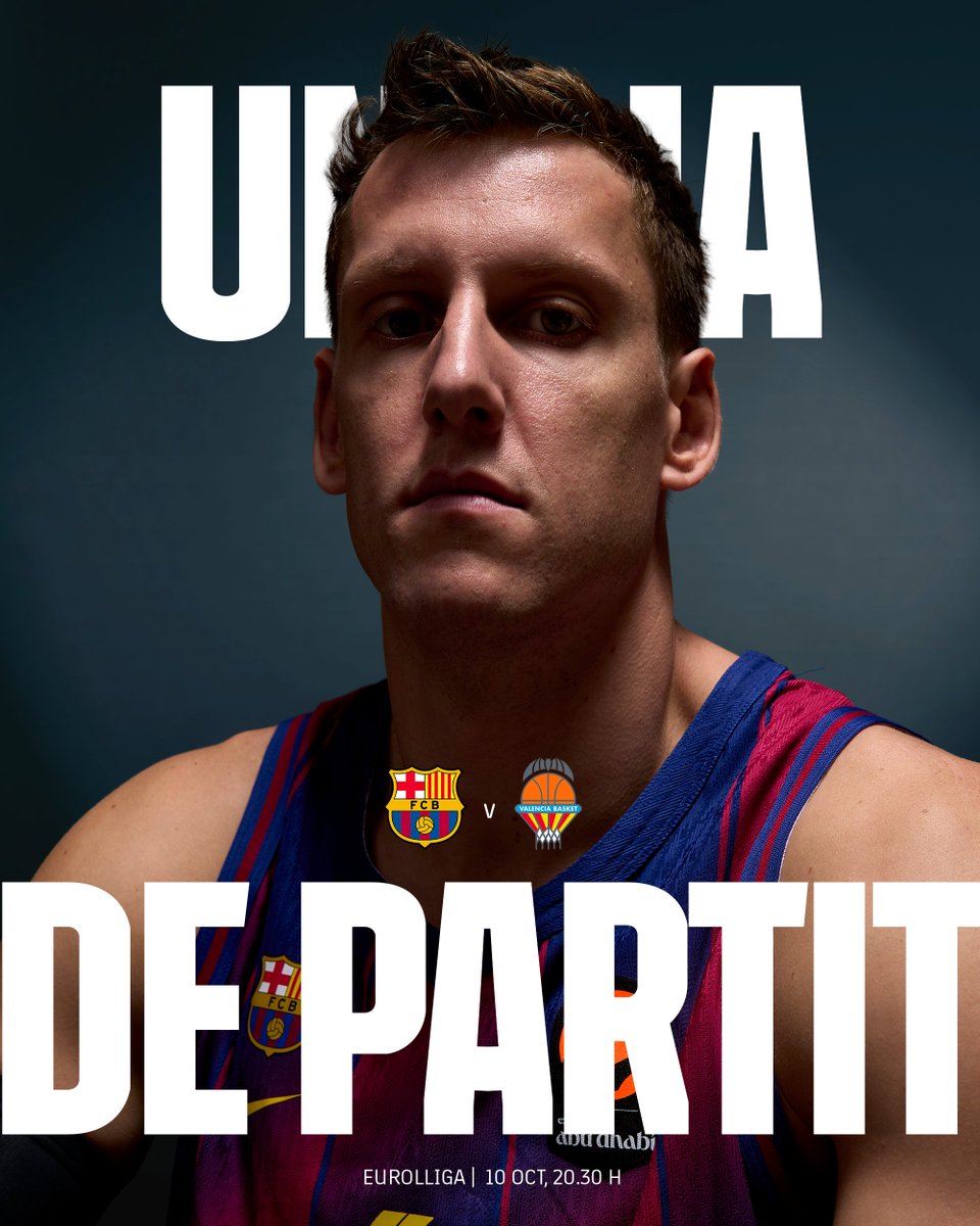 🏀 𝐆𝐀𝐌𝐄 𝐃𝐀𝐘!
🔥 <a href="/valenciabasket/">Valencia Basket Club</a> 
 📆 20.30h
📍 Palau Blaugrana
🏆 Round 3
📺 M+ Deportes 
🔵🔴 #ForçaBarça