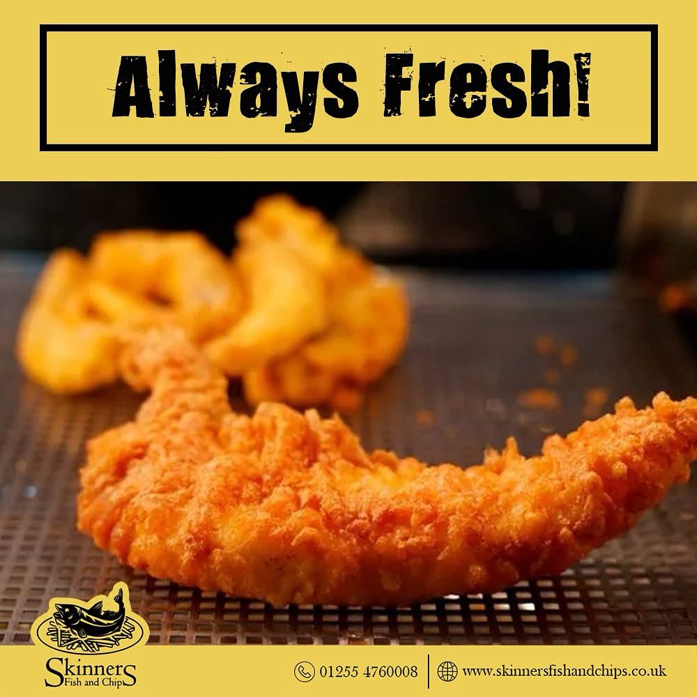Always Fresh!
Call us or order online at skinnersfishandchips.co.uk
#fishandchips #fishandchipsclacton #foodie #clacton #food #chips #bestfishandchips #callandcollect #clactononsea #fishfriday #fishfry