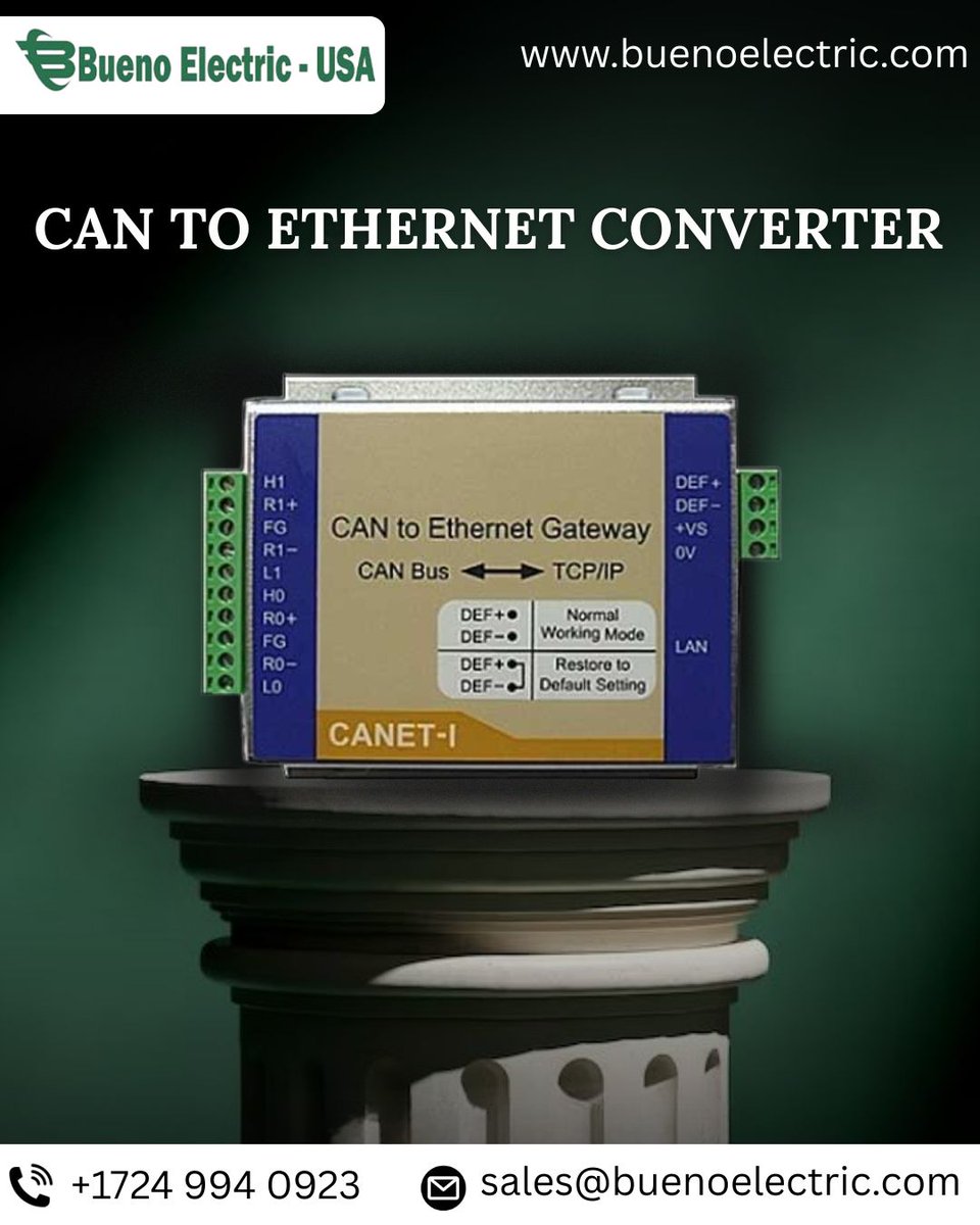 BuenoElectric's tweet image. Connect CAN bus networks to Ethernet seamlessly with Bueno Electric’s advanced CAN to Ethernet Converter.
Product - buenoelectric.com/products/can-t…

#BuenoElectric #CANTOETHERNET #IndustrialAutomation #AutomotiveElectronics #IoTConnectivity #DataTransmission #EthernetConverter